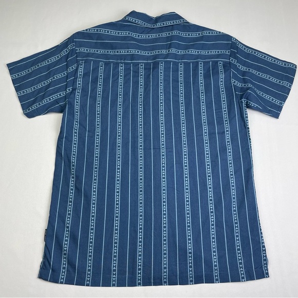 Reverse Threads Aztec Print Button Down Shirt Mens S Blue Geometric Striped NWT - Picture 6 of 8
